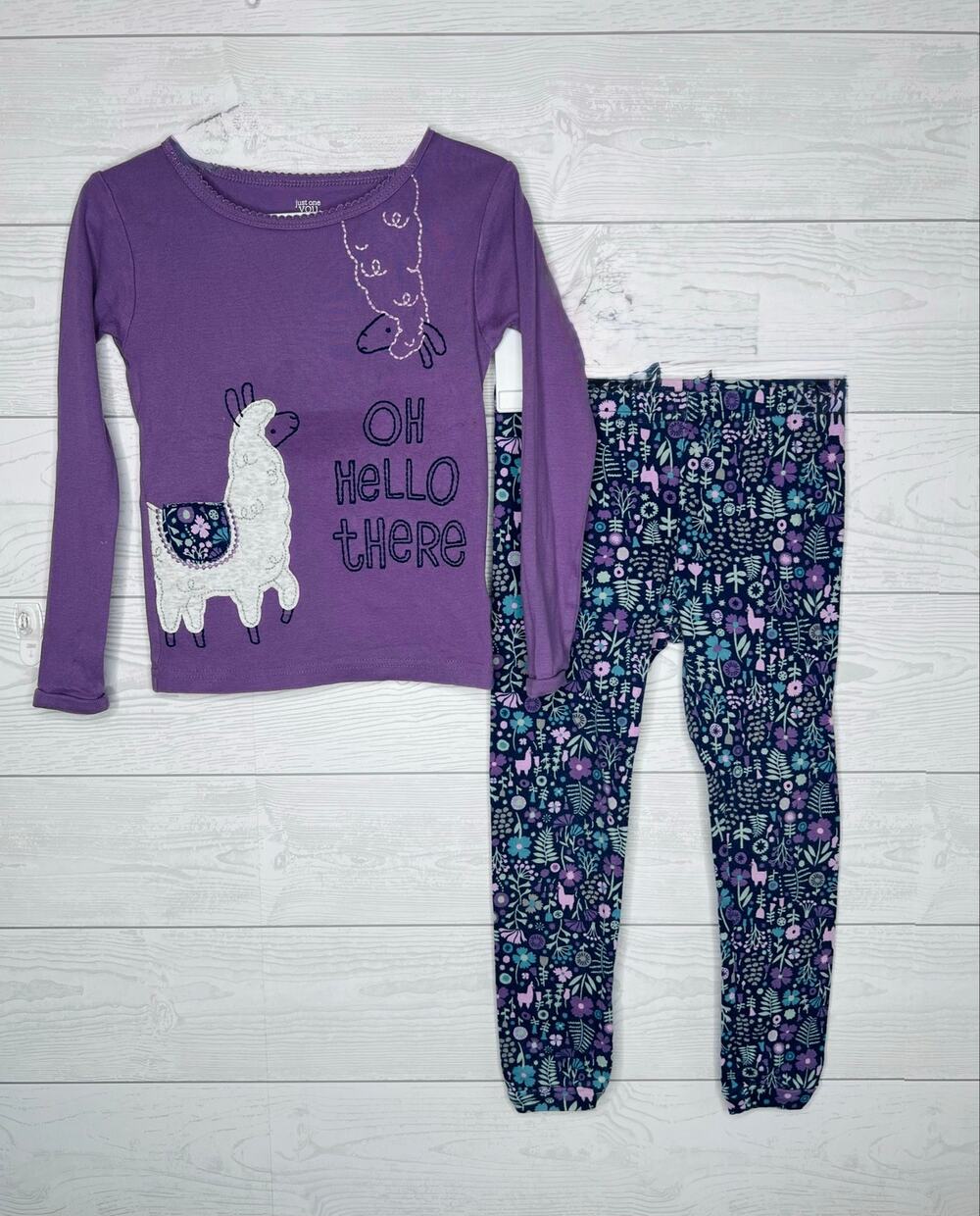 Just One You Llama long sleeve pajama set toddler girls Size 4T